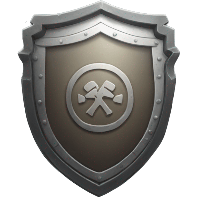 shield sticker with a dumbell drawing in the middle emoji