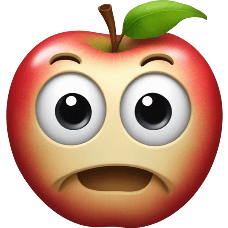 apple with eyes and a mouth emoji