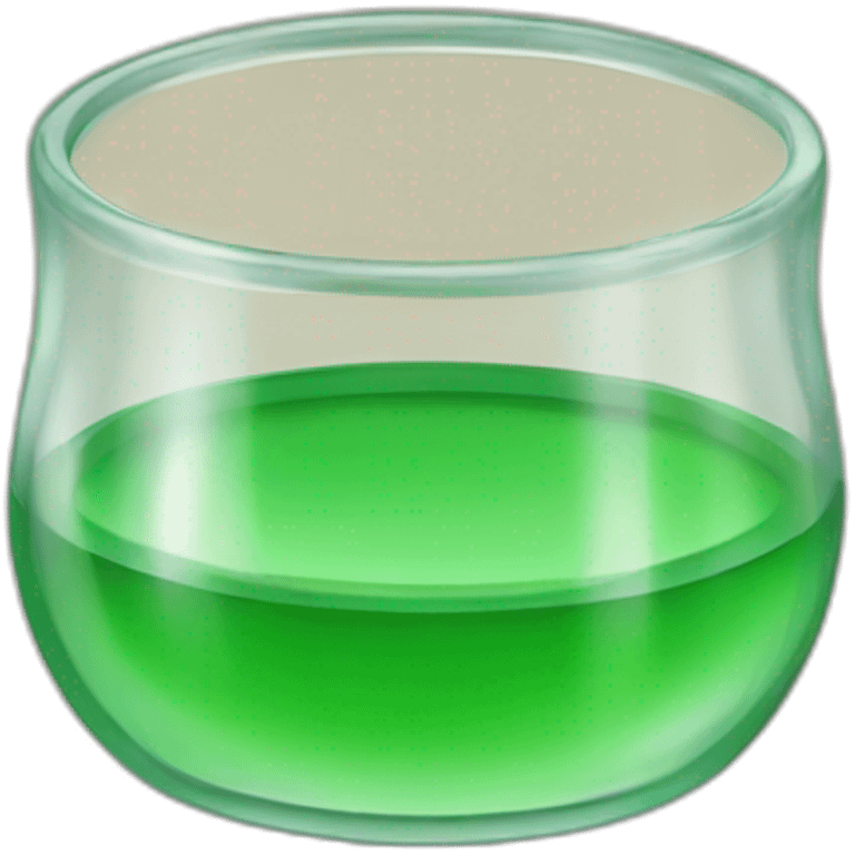 small shotglass with green contents and without-face emoji