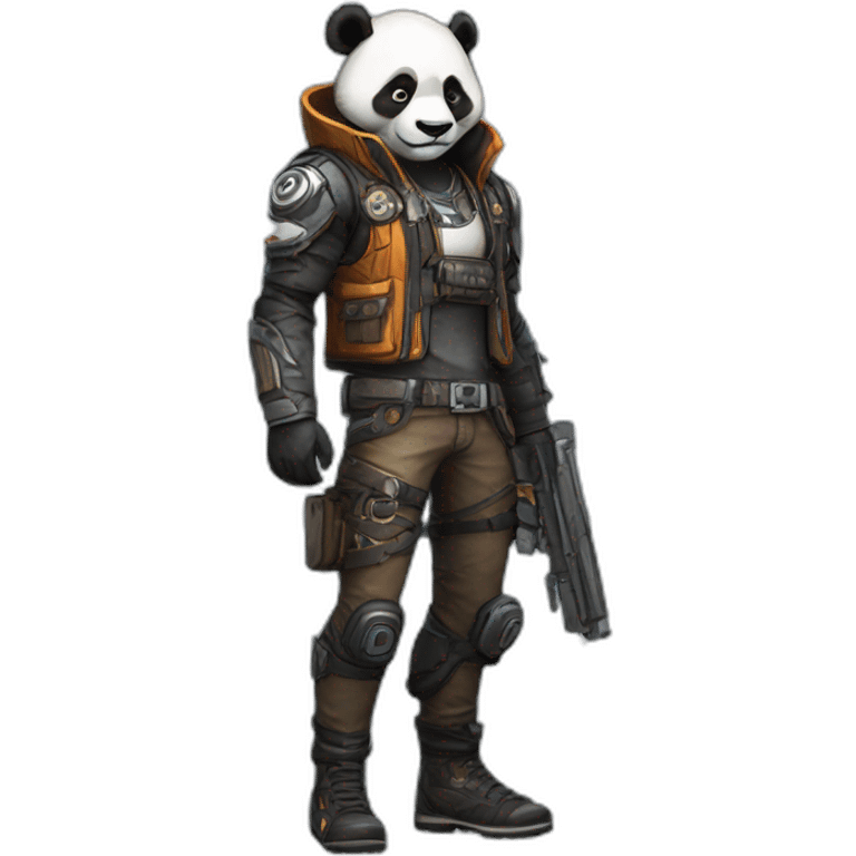 Panda as borderlands full body vault hunter emoji