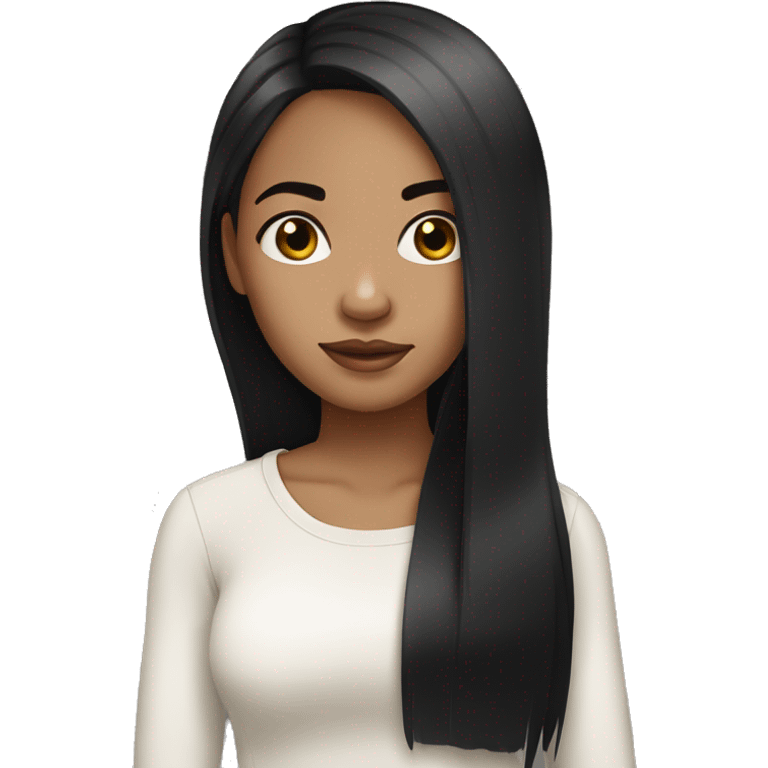 light skin girl with straight black hair  emoji