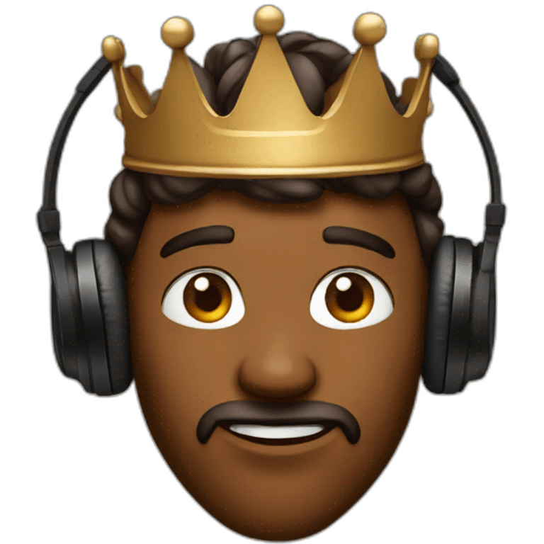 brown king with headphones emoji