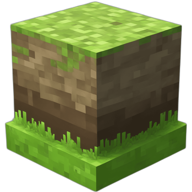 Minecraft 3d grassblock emoji