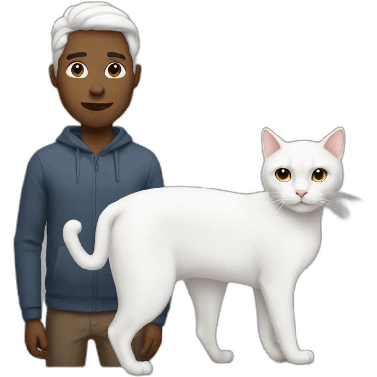 white man with white cat emoji