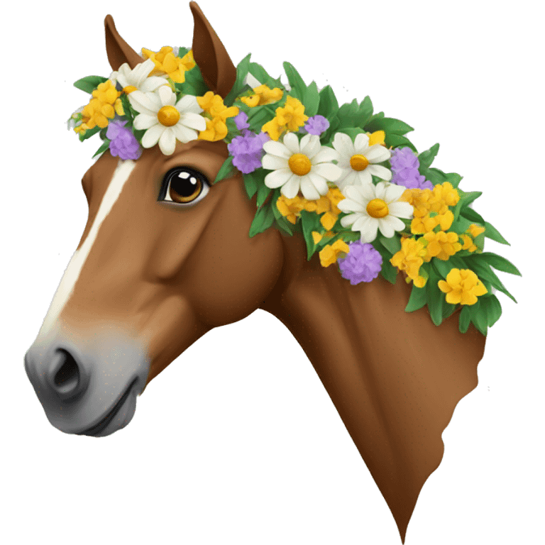 Horse with flowers  emoji