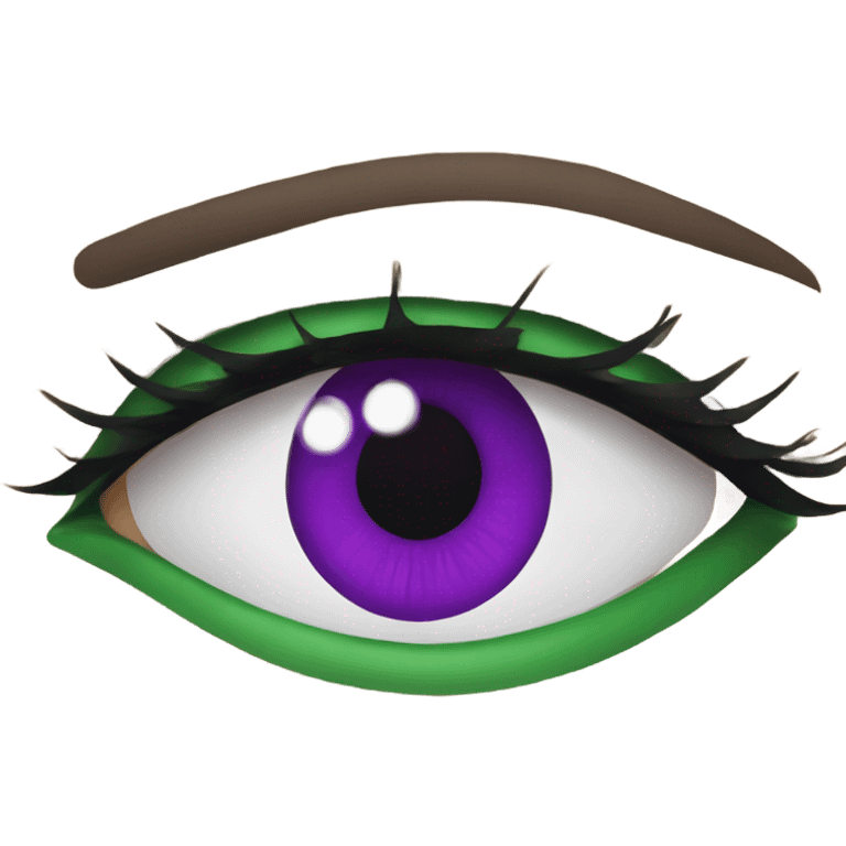 Green eyes with purple make up emoji