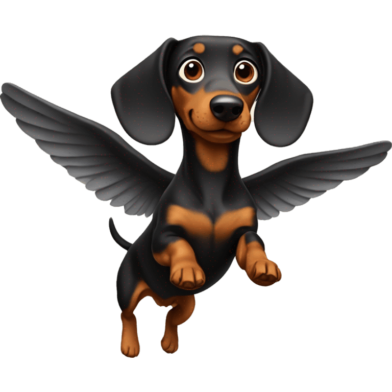 Flying dachshund emoji