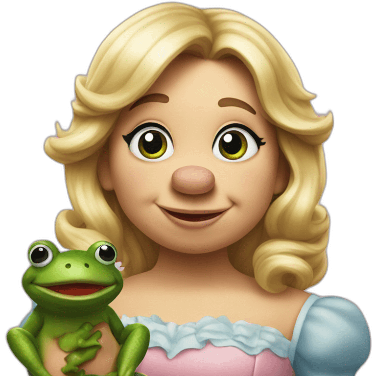 miss piggy eating a frog emoji