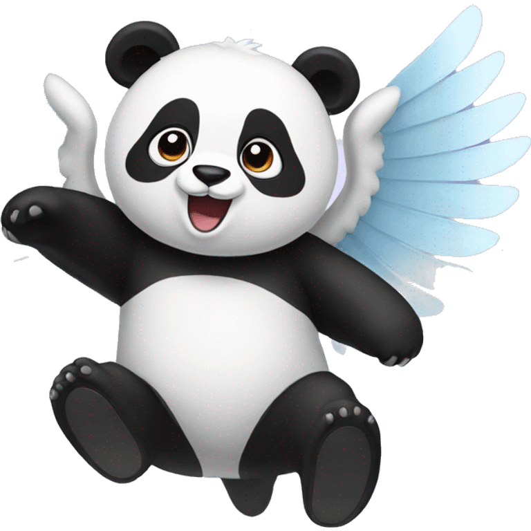 Panda flying with wings emoji