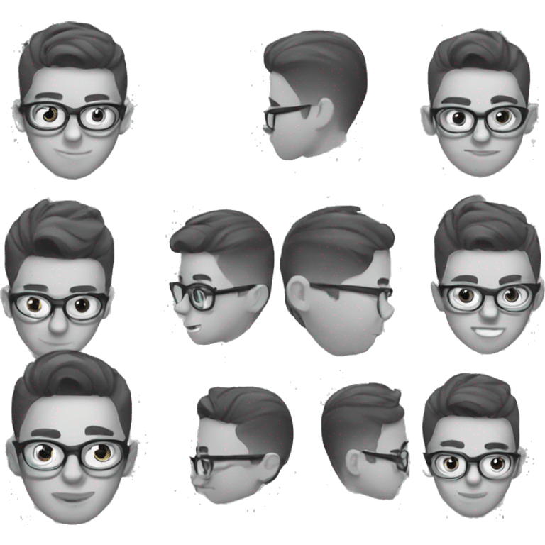 glasses boy with undercut hair emoji