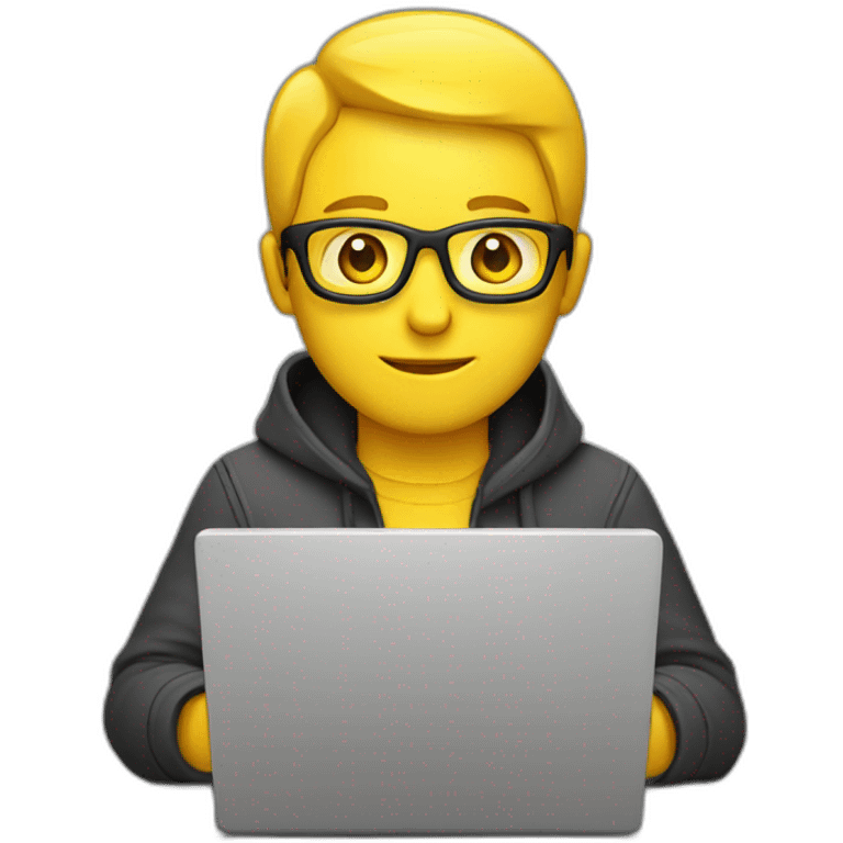 web developer using yellow and laptop emoji