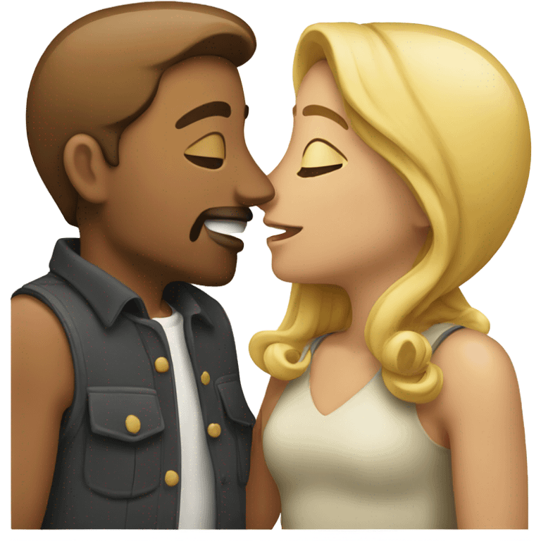 Kissing man and woman  emoji