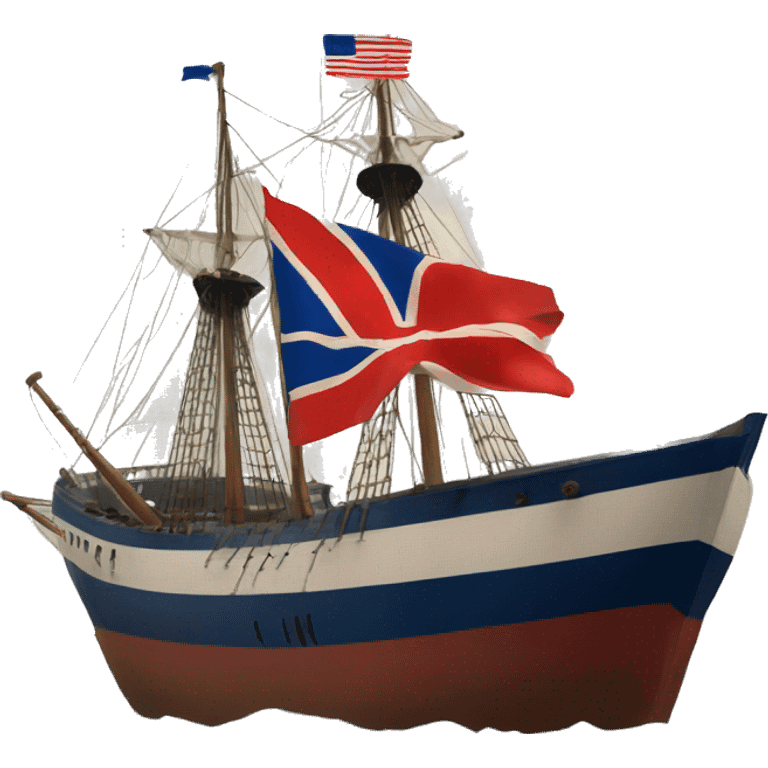 civil war union flag on a ship emoji