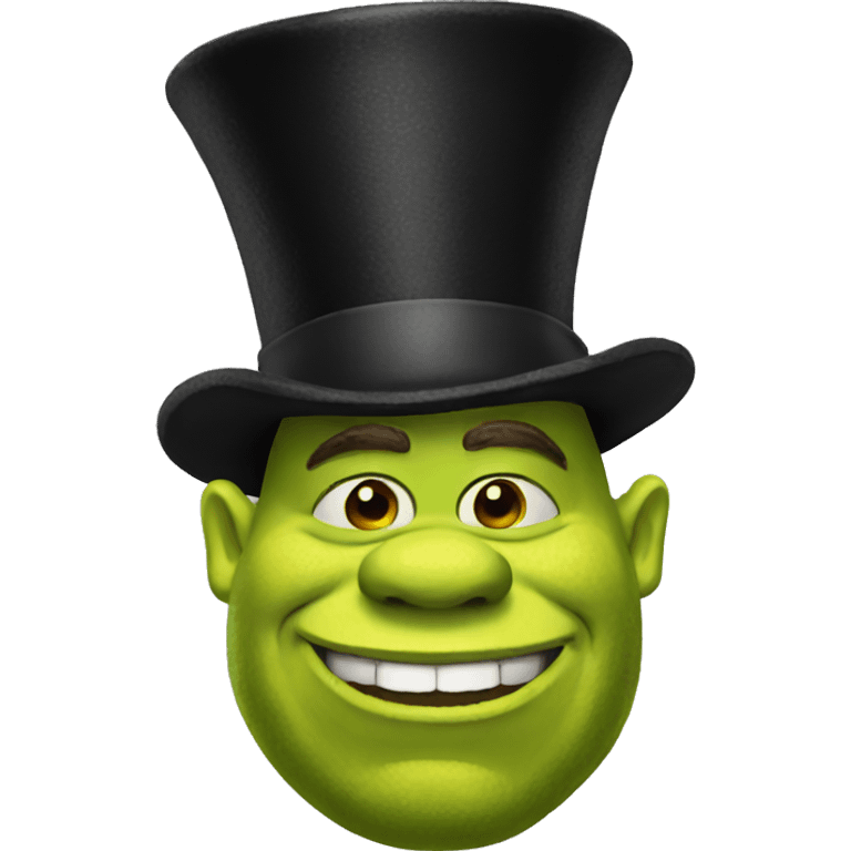 Shrek with a top hat emoji