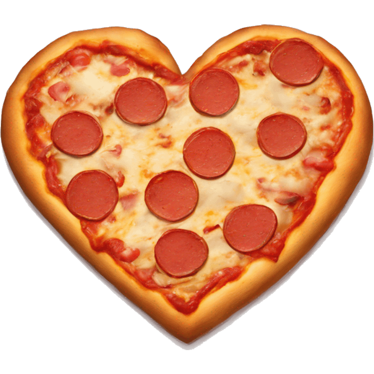 pizza in the shape of a broken heart for Valentine's Day emoji