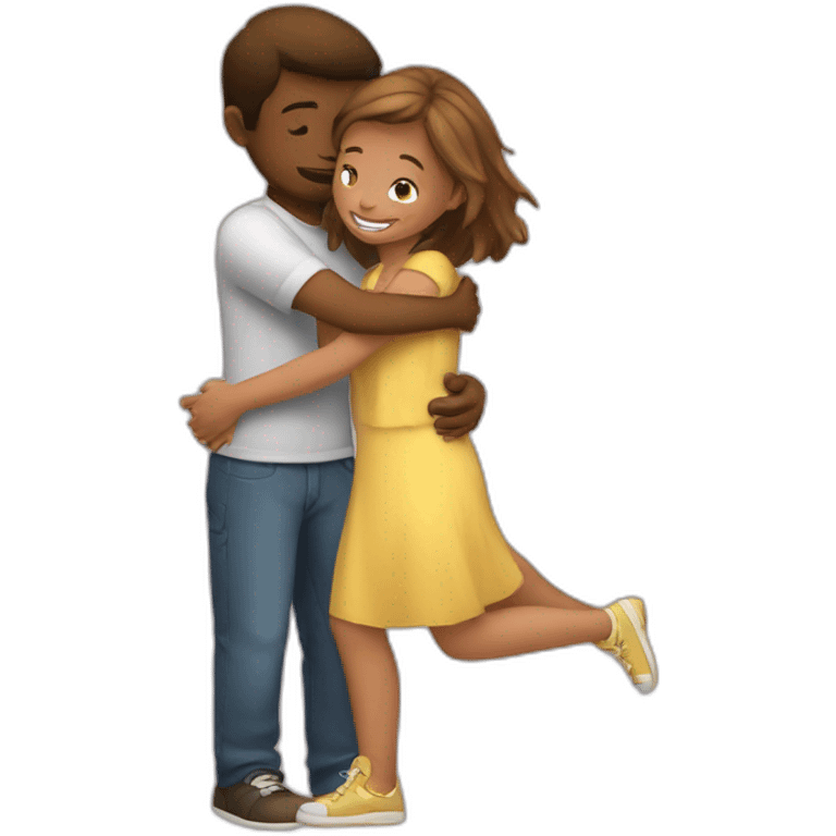 Girl hug guy friend emoji