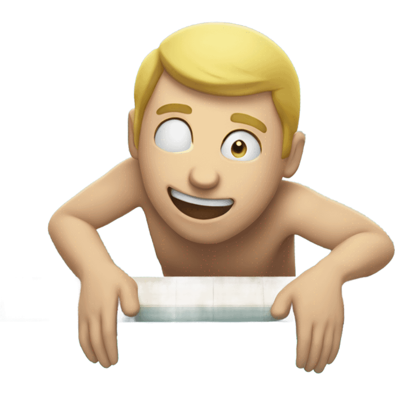 An emoji of a fair-skinned man diving headfirst into a pool. emoji