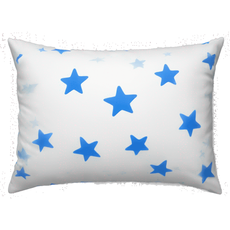 Rectangular White pillow with blue stars all over it emoji