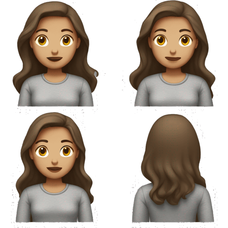 brown hair girl with a grey sueter emoji