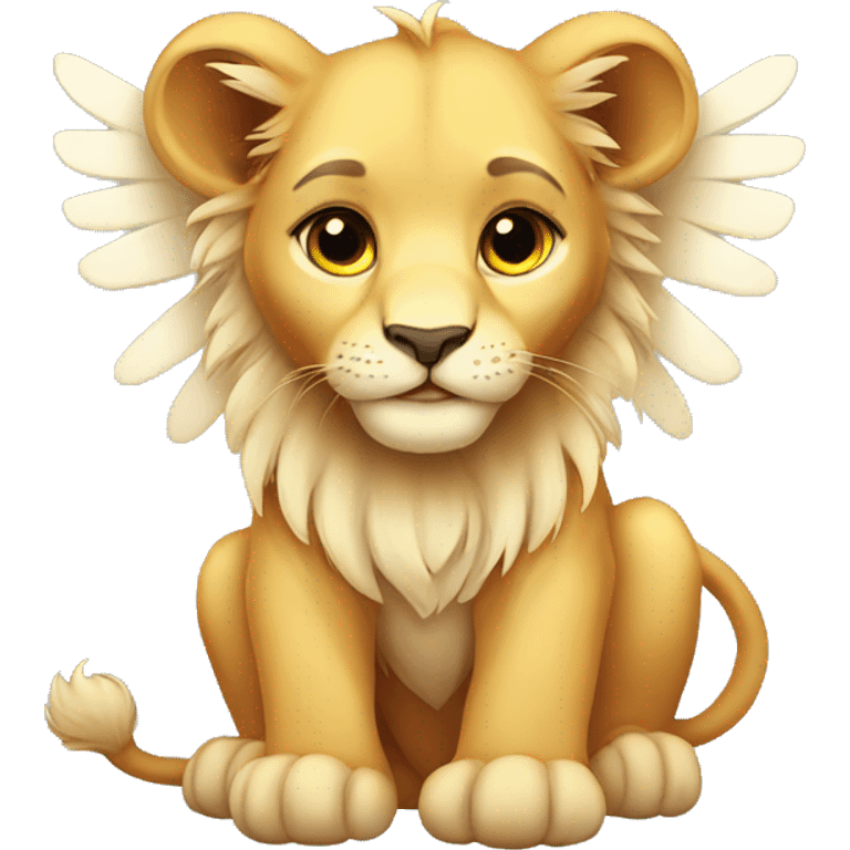 Cute Lion cub with wings emoji