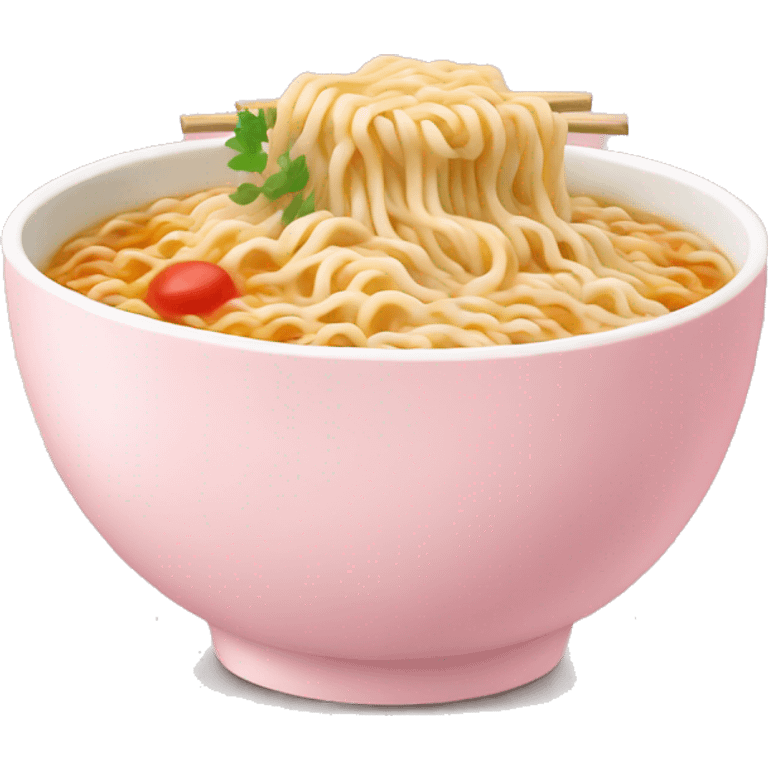 Ramen in a light pink bowl emoji