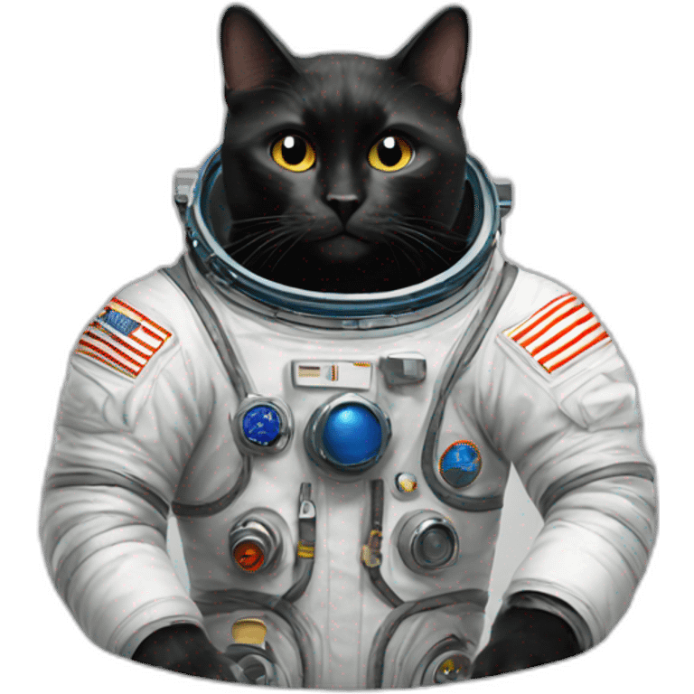 Black cat-cosmonaut emoji