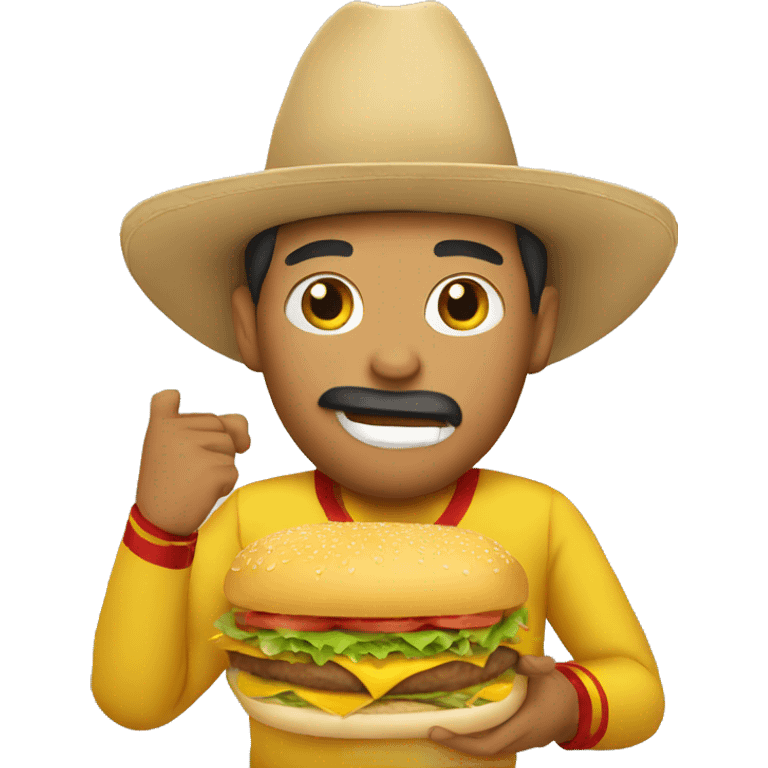 Mexican eating a cheeseburger  emoji