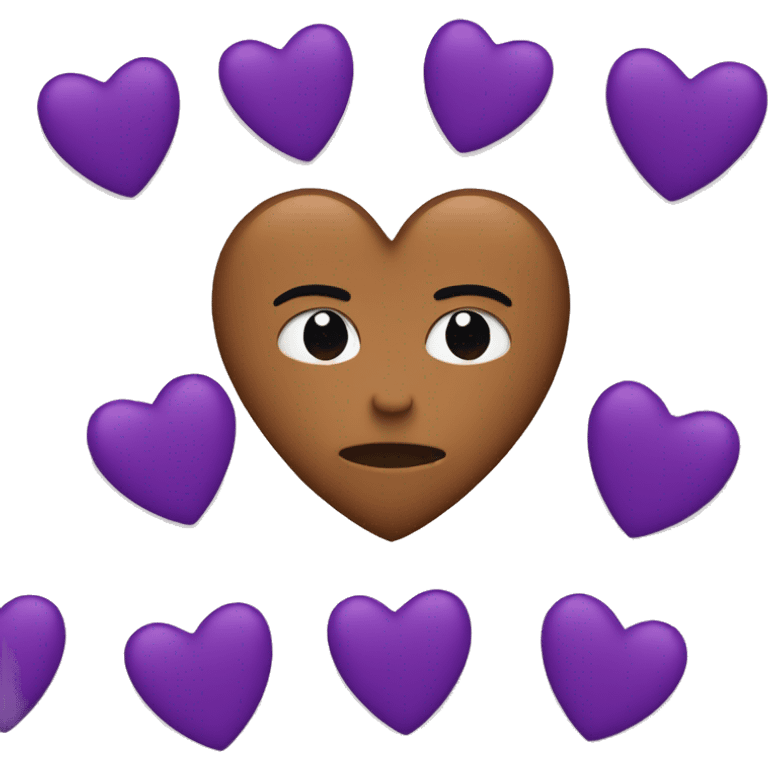 Half Brown Half Purple Heart emoji