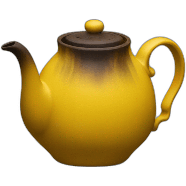 A yellow teapot with burnt bottom emoji