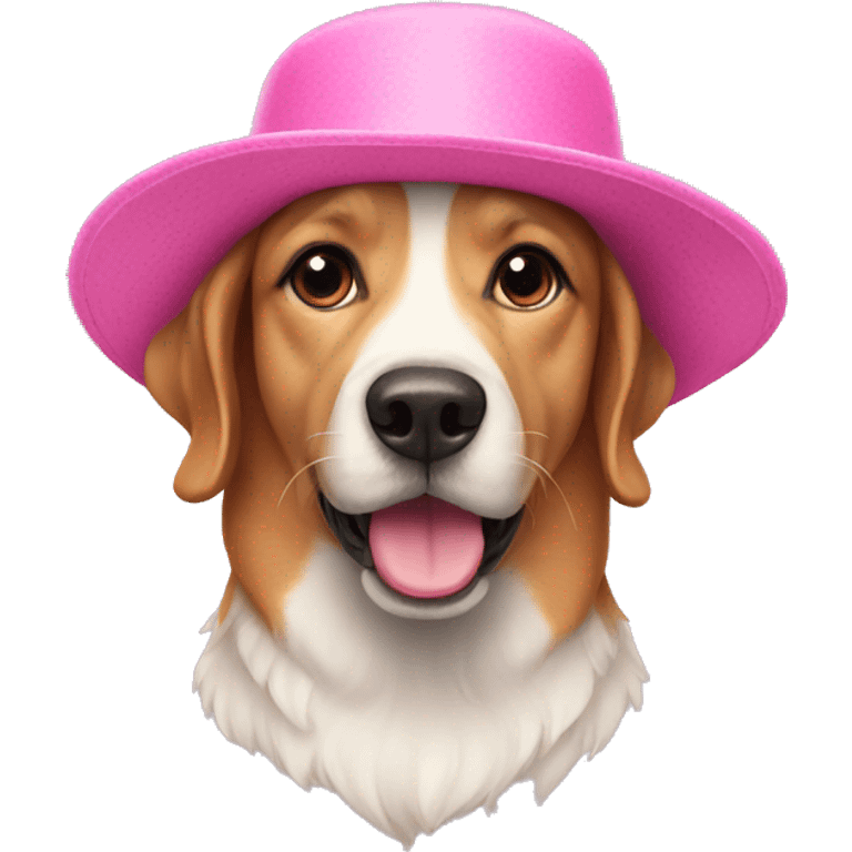 Dog wearing a pink hat emoji