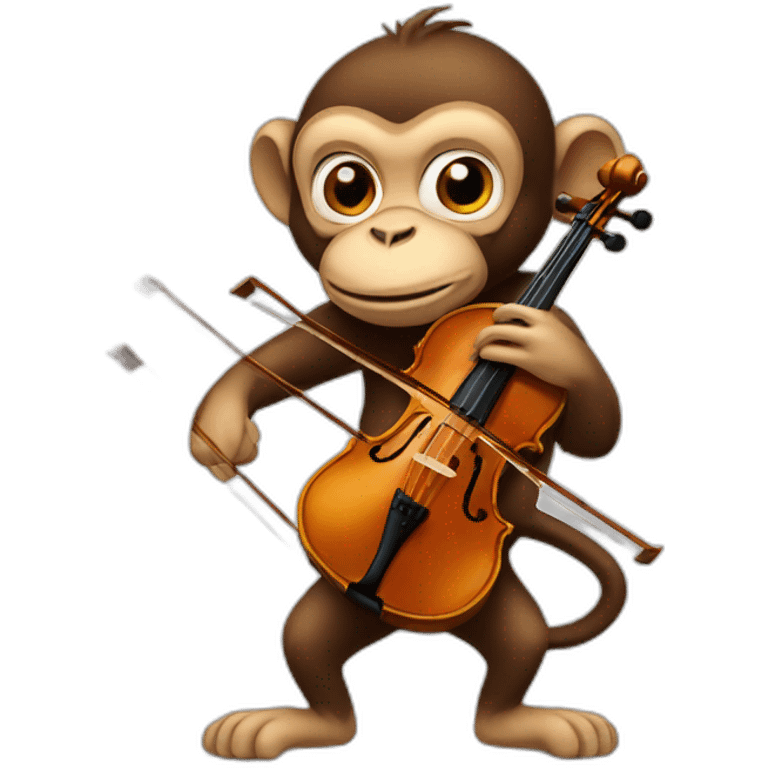 a monkey that is playing a violin emoji