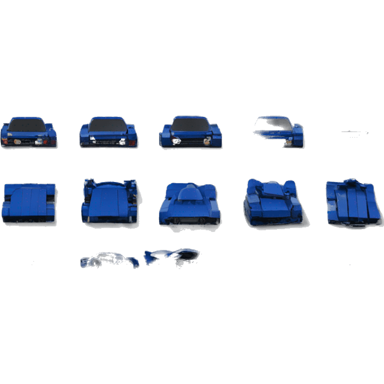 Lego wide-body dark blue Cardstock Papercraft fr-s racecar emoji