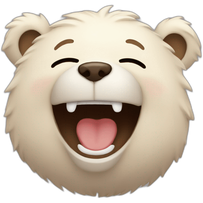 Cute bear laughs emoji