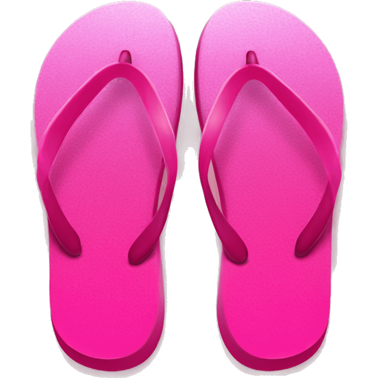 Realistic hot pink gradient pair of summer flip flops isolated. emoji