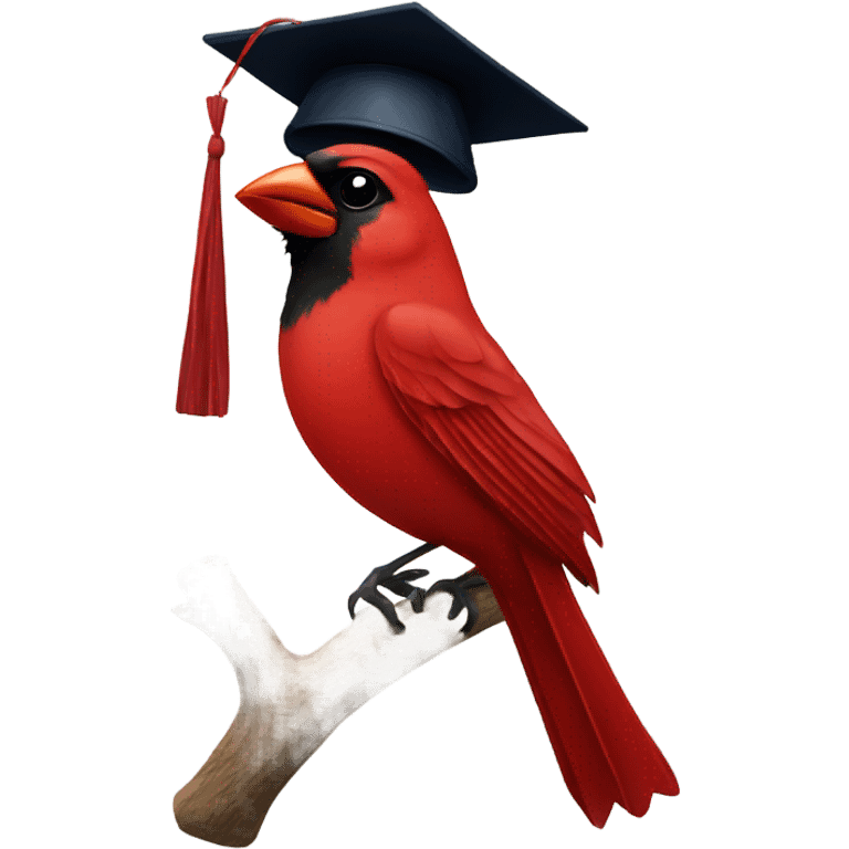 Cardinal with a graduation cap emoji