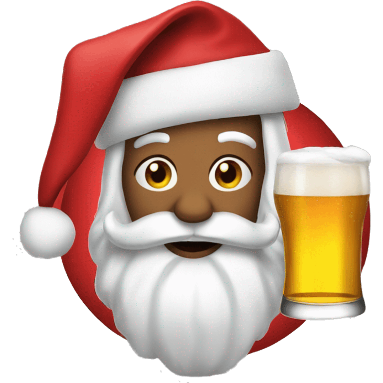 Santa drinkning beer emoji