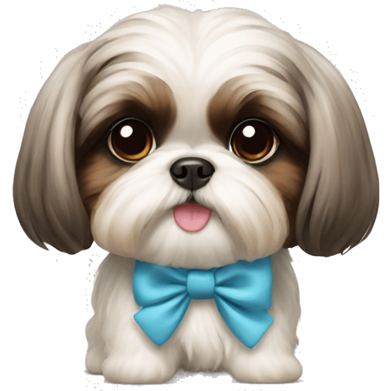 A cute shih tzu dog with a bow  emoji