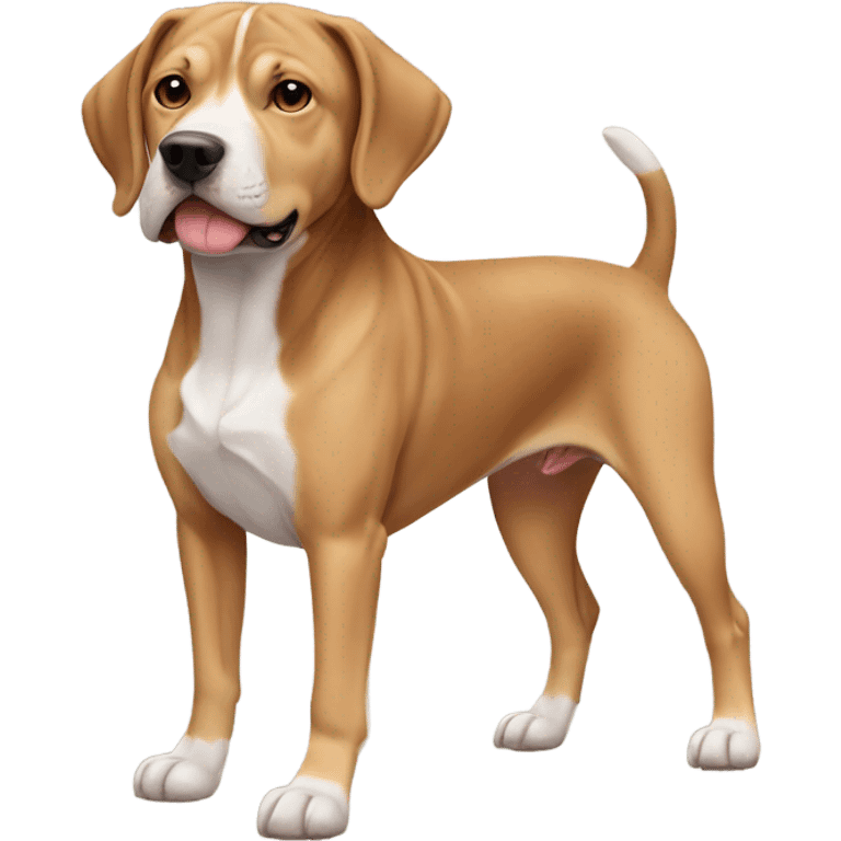 Beagle lab Pitbull tan and brown and black  emoji