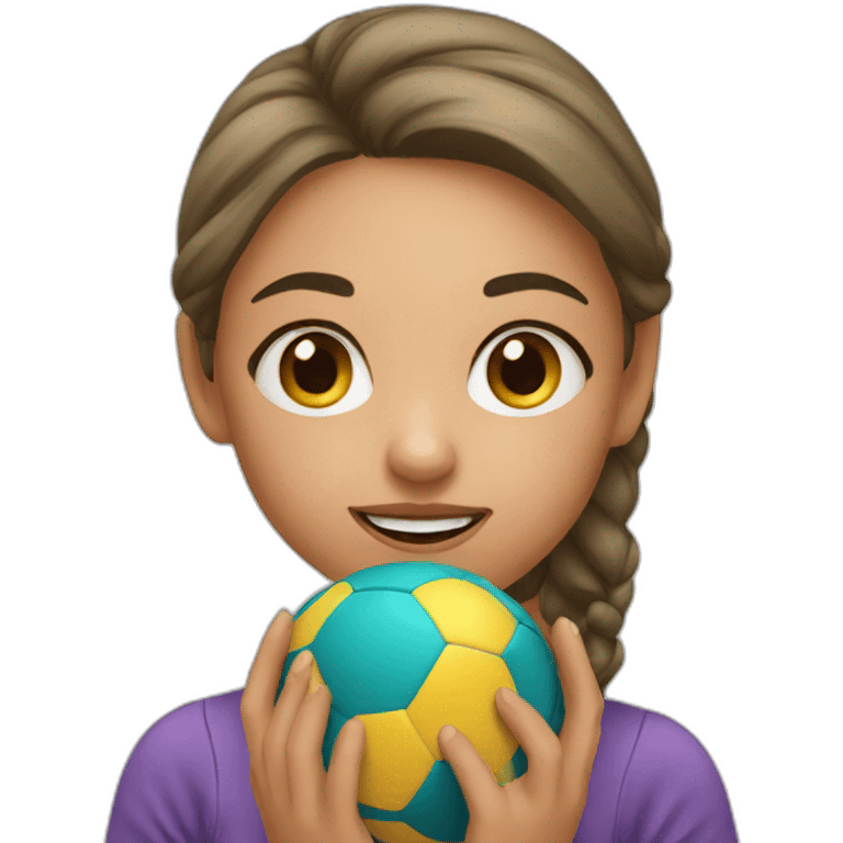 girl taking a ball emoji