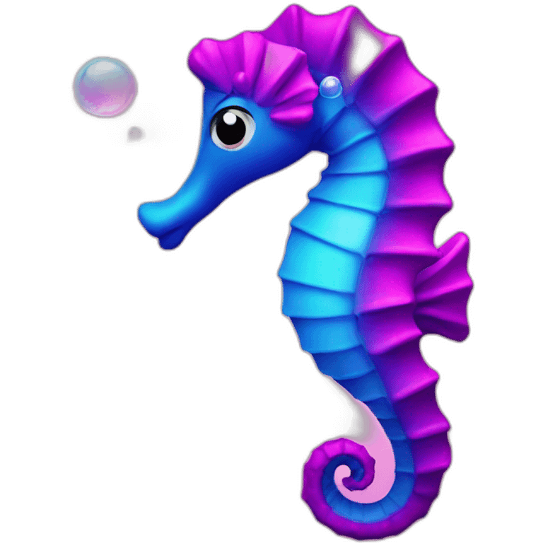 magenta seahorse with bubbles emoji