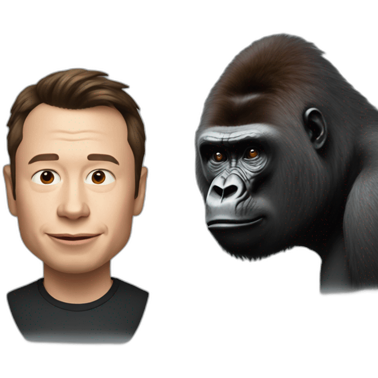 Gorilla with Elon musk emoji