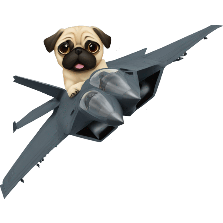 pug in an F-22 raptor emoji