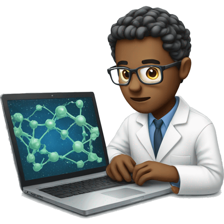 Scientist looking into his laptop emoji