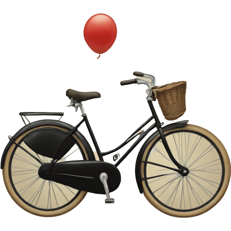  vintage black bike with one front basket  emoji