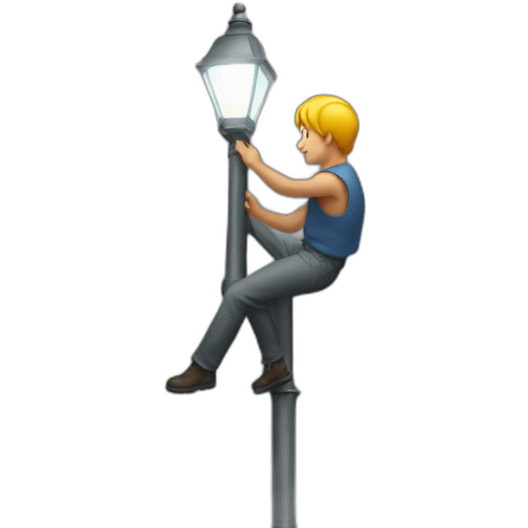 man climbing lamp post emoji