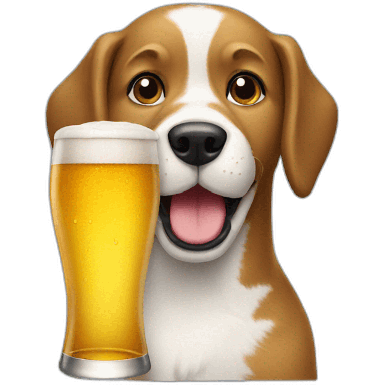 Dog with beer emoji