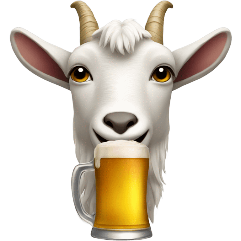 Goat drinking beer emoji