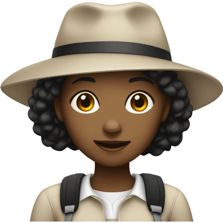 black woman student with student hat emoji