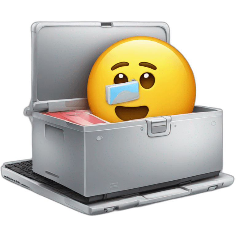 laptop in a cooler emoji