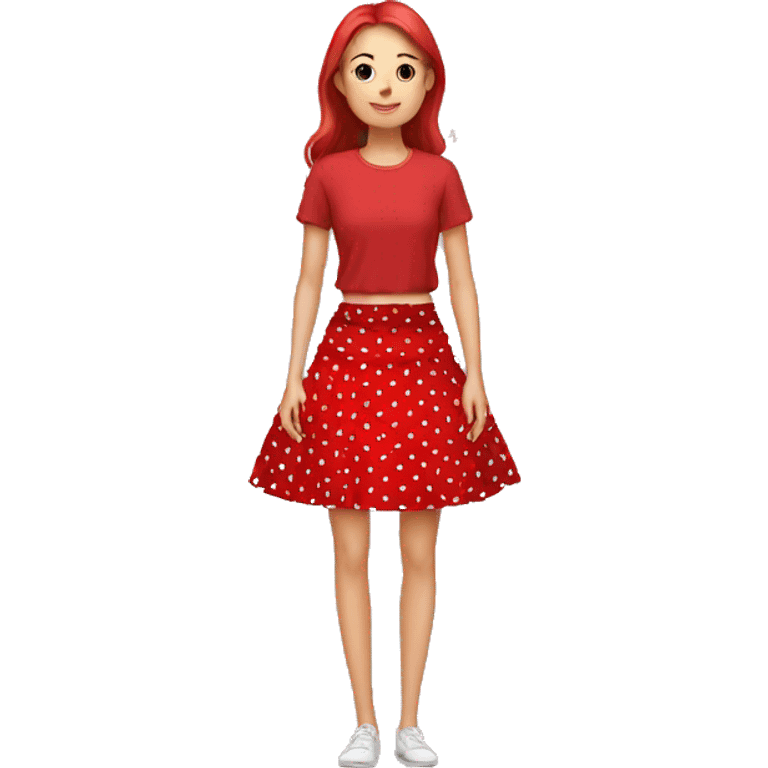 RED SKIRT WITH DOTS emoji